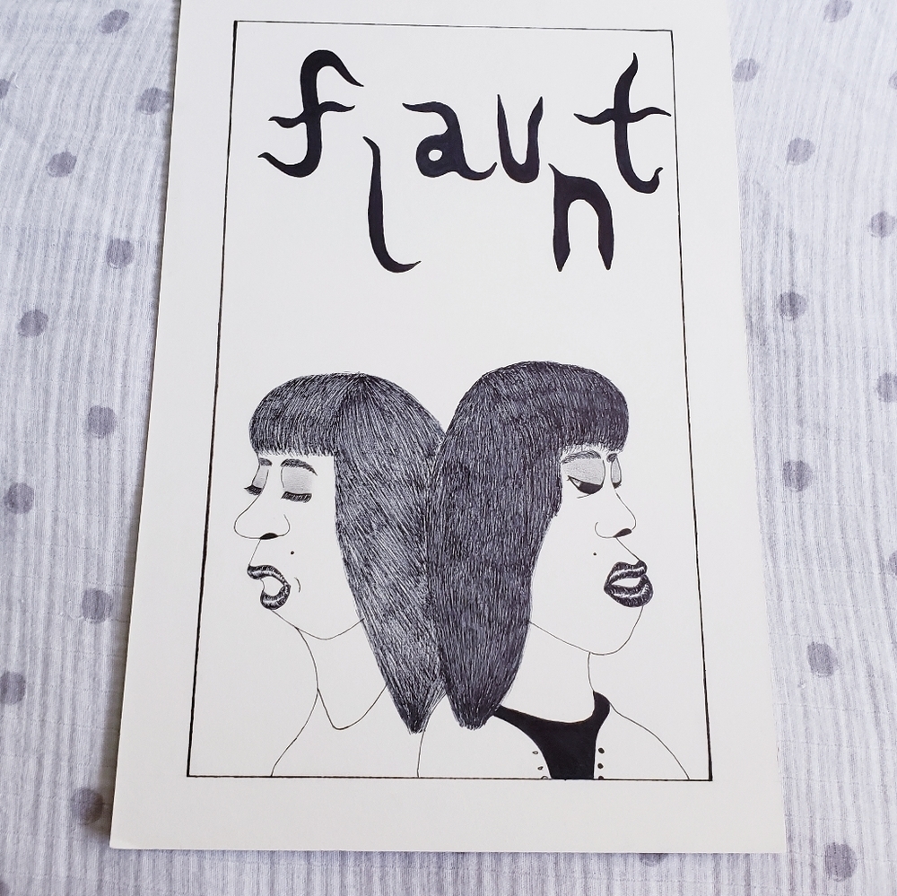 Hand Drawn Women Back to Back. Flaunt.